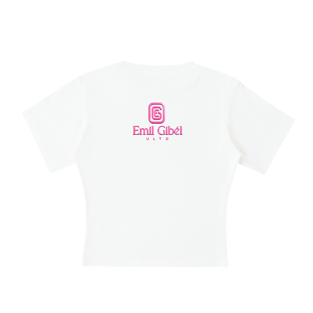 Luxe Tee w/ Valentino Pink Signature Steel Emblem
