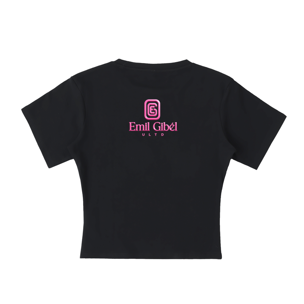 Luxe Tee w/ Valentino Pink Signature Steel Emblem