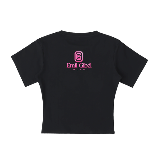 Luxe Tee w/ Valentino Pink Signature Steel Emblem